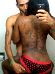 African Porn Photo: Tattooed ebony slutty bitch with a boyfriend. Amateur  pics..
