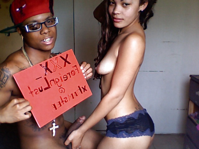 Real black couple, stolen from popular social networks posing nude front  the mirror, big picture #3.