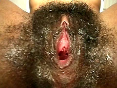18 year old black teen gets big cock in wet hairy pussy