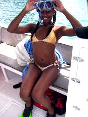Secret, candid photos of young black girl on vacation
